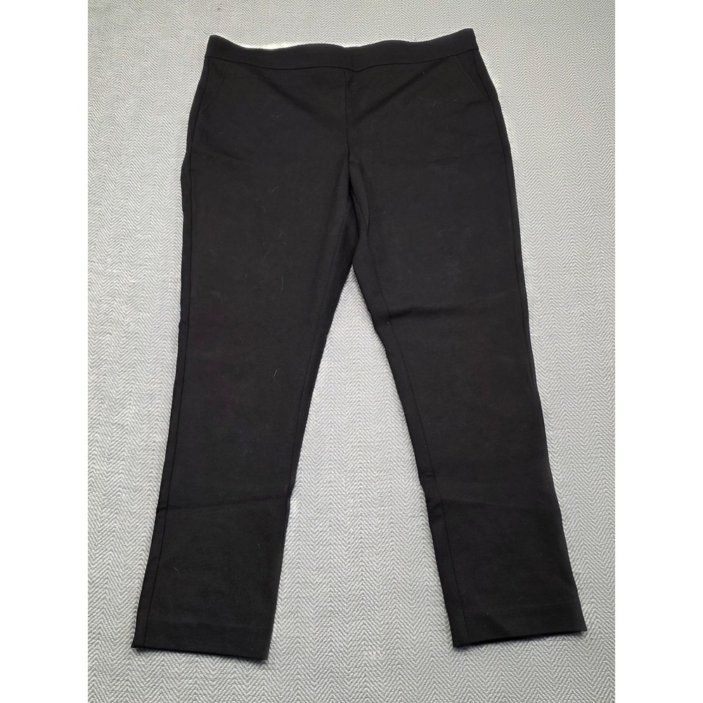 Orvis Womens Black Ponte Knit Stretch Dress Pants Side Pockets Petite 16P